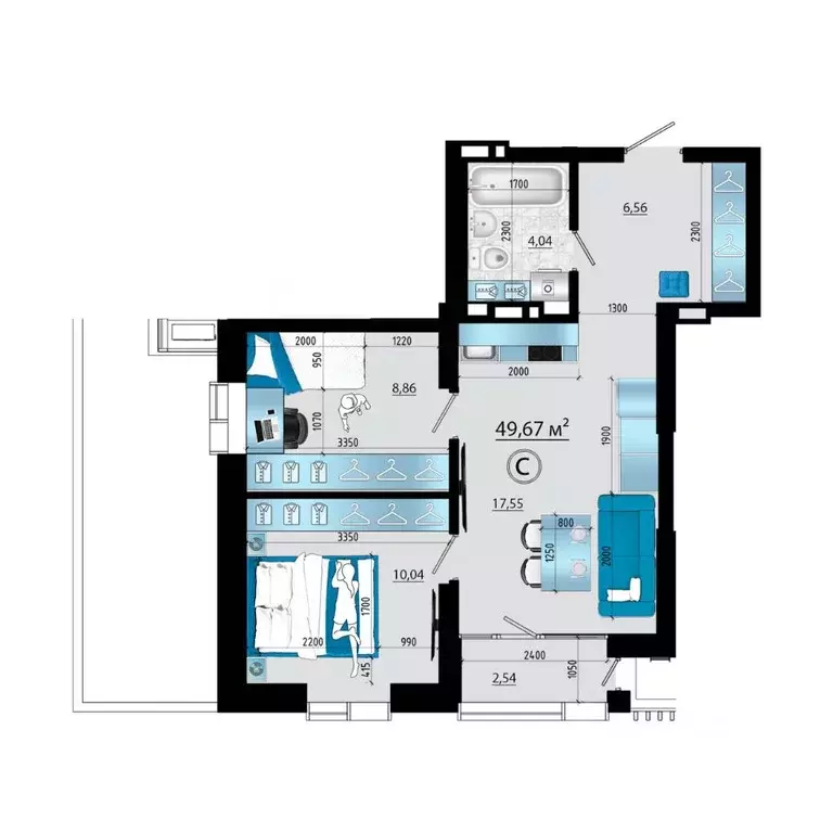 3-к кв. Приморский край, Владивосток просп. Красного Знамени (49.67 м) - Фото 1