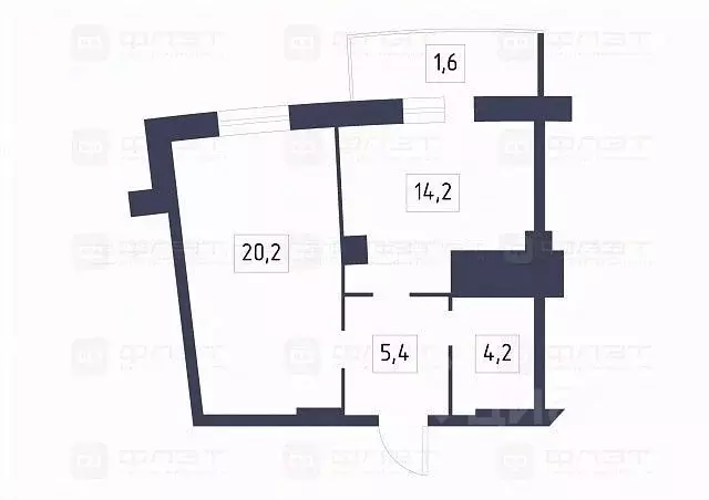 1-к кв. Татарстан, Казань Чистопольская ул., 36 (44.0 м) - Фото 2