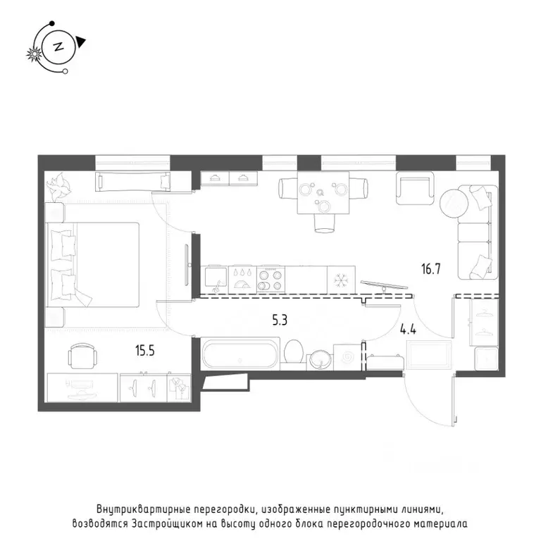 1-к кв. Санкт-Петербург Лисичанская ул., 15 (42.0 м) - Фото 0