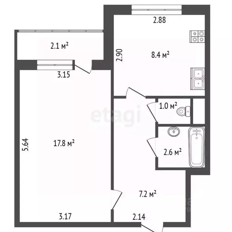 1-к кв. Санкт-Петербург, Санкт-Петербург, Петергоф ул. Шахматова, 16 ... - Фото 2
