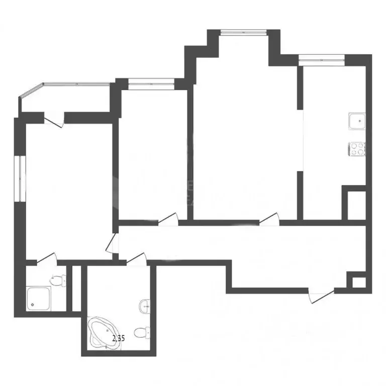 3-к кв. Тюменская область, Тюмень ул. Максима Горького, 68к1 (103.0 м) - Фото 2