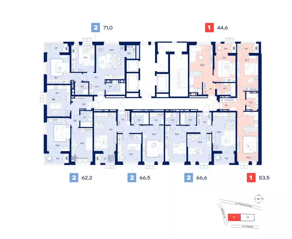 1-к кв. Тюменская область, Тюмень Дом Нойферта жилой комплекс (53.5 м) - Фото 2