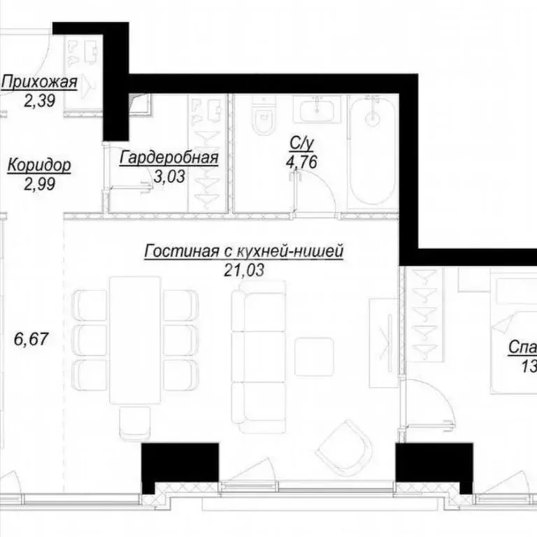 2-комнатная квартира: Москва, 1-й Сетуньский проезд, 8 (58.7 м) - Фото 0