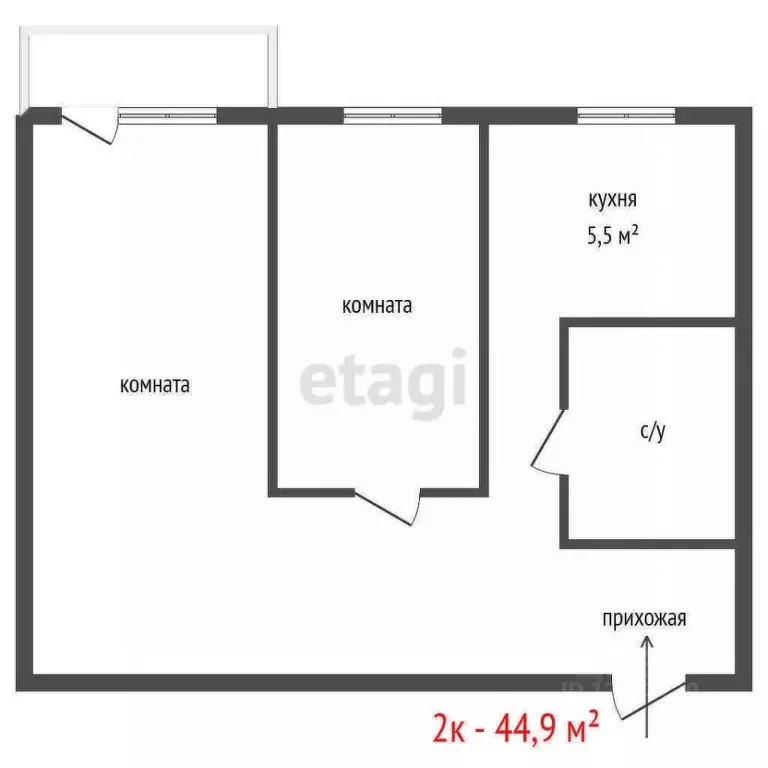 2-к кв. Свердловская область, Новоуральск ул. Победы, 26А (44.9 м) - Фото 2