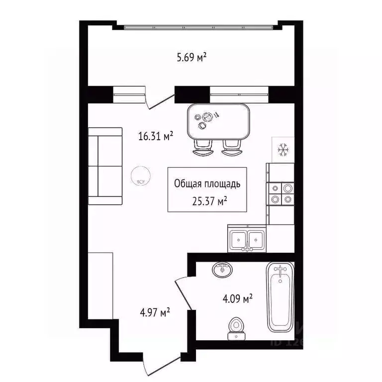 Студия Новосибирская область, Новосибирск Светлановская ул., 46/1 ... - Фото 2