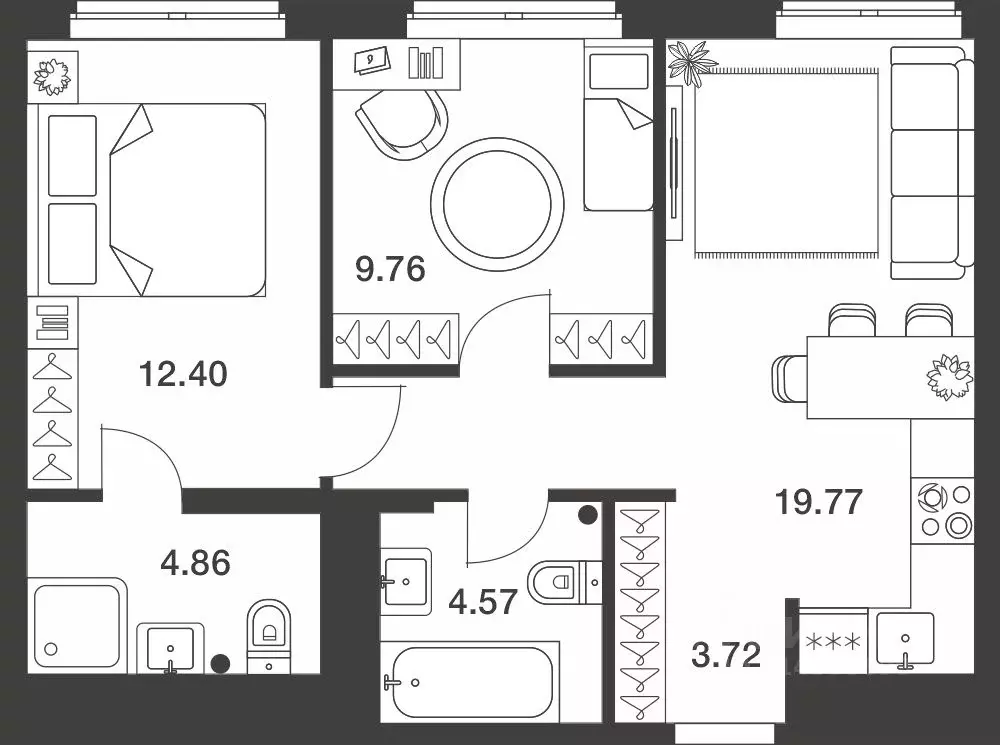 2-к кв. Тульская область, Тула ул. Академика Насоновой, 18Б (55.08 м) - Фото 1