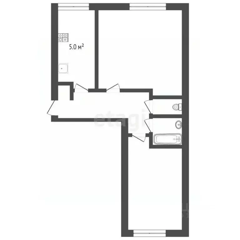 2-к кв. Свердловская область, Екатеринбург ул. Тагильская, 23 (43.7 м) - Фото 2