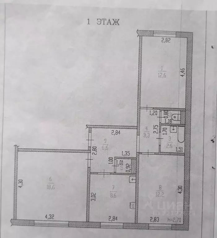 3-к кв. Алтайский край, Барнаул Лазурная ул., 22 (66.4 м) - Фото 1