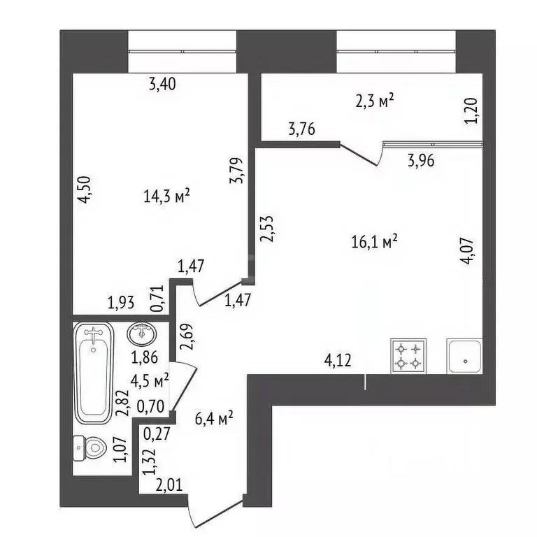 1-к кв. Башкортостан, Уфа Коммунистическая ул., 115/1 (41.3 м) - Фото 2