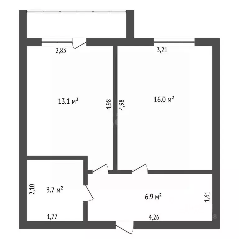 1-к кв. Амурская область, Благовещенск Игнатьевское ш., 10/6 (39.8 м) - Фото 2