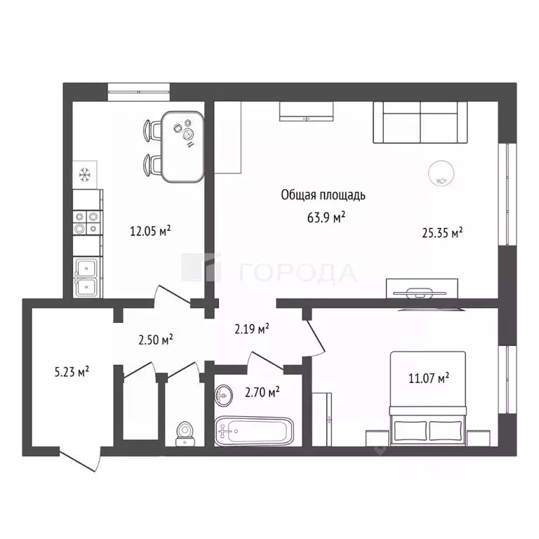 2-к кв. Новосибирская область, Новосибирск ул. Плющихинская, 9 (63.9 ... - Фото 2