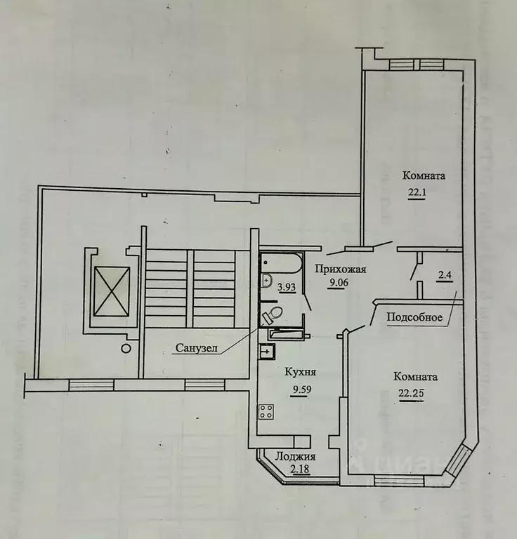 2-к кв. Псковская область, Псков ул. Шестака, 24 (69.0 м) - Фото 2