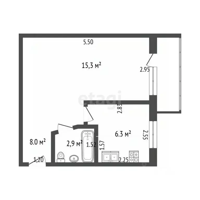 1-к кв. Крым, Саки ул. Интернациональная (29.5 м) - Фото 1