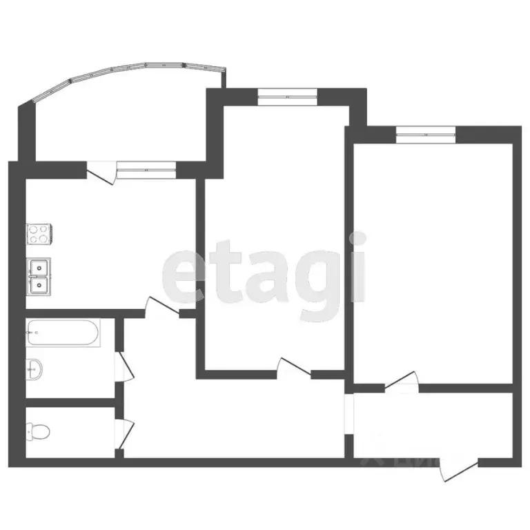2-к кв. Тюменская область, Тюмень Пролетарская ул., 109 (63.0 м) - Фото 1