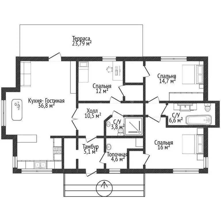 Дом в село Стрелецкое, микрорайон Стрелецкое-72, Дачная улица (117 м) - Фото 2