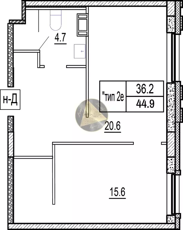 Продаётся 1-к квартира, 44.9 м - Фото 1