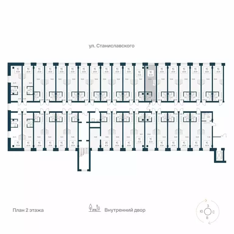 Квартира-студия: Новосибирск, улица Станиславского, 25 (30.33 м) - Фото 1