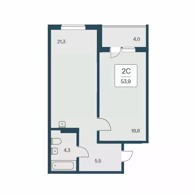 2-к кв. Новосибирская область, Новосибирск Кедровая ул., 80/3 (53.9 м) - Фото 0