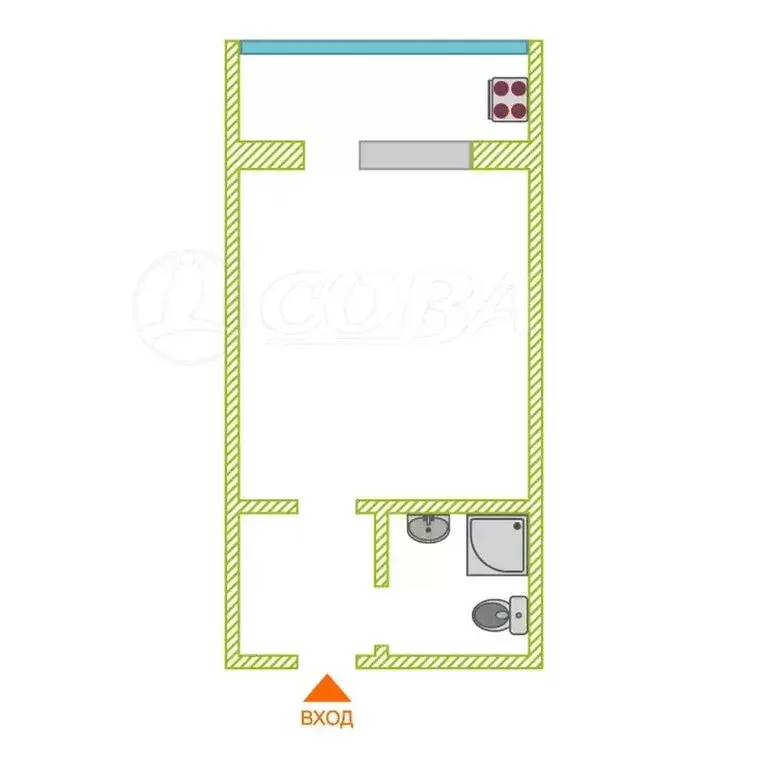 Квартира-студия: Тюмень, улица 30 лет Победы, 81 (16 м) - Фото 2