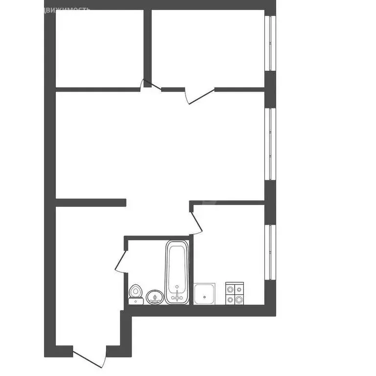 2-комнатная квартира: Тула, улица Галкина, 34 (44 м) - Фото 0