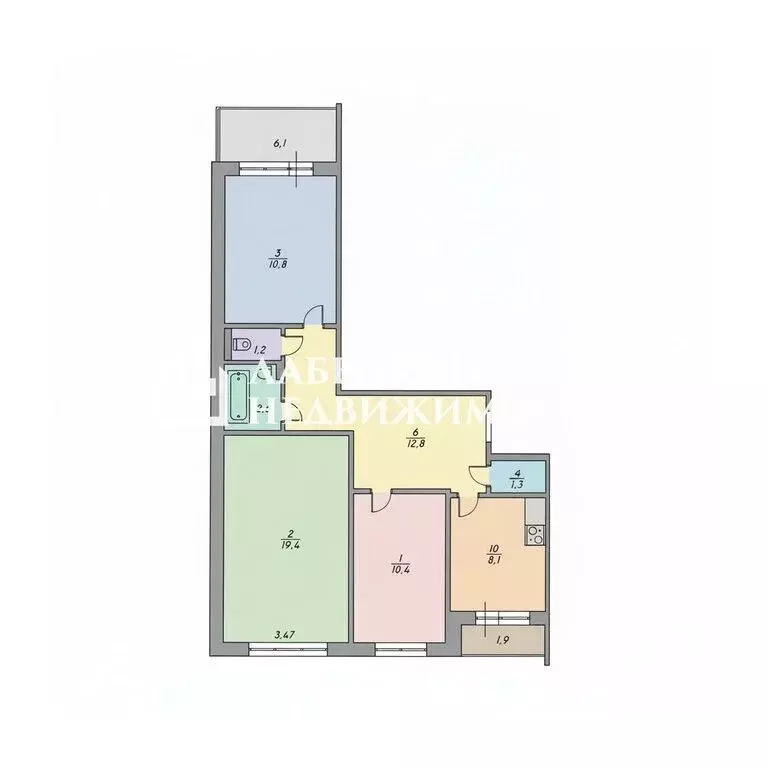 3-комнатная квартира: Тверь, улица Можайского, 62 (70 м) - Фото 2