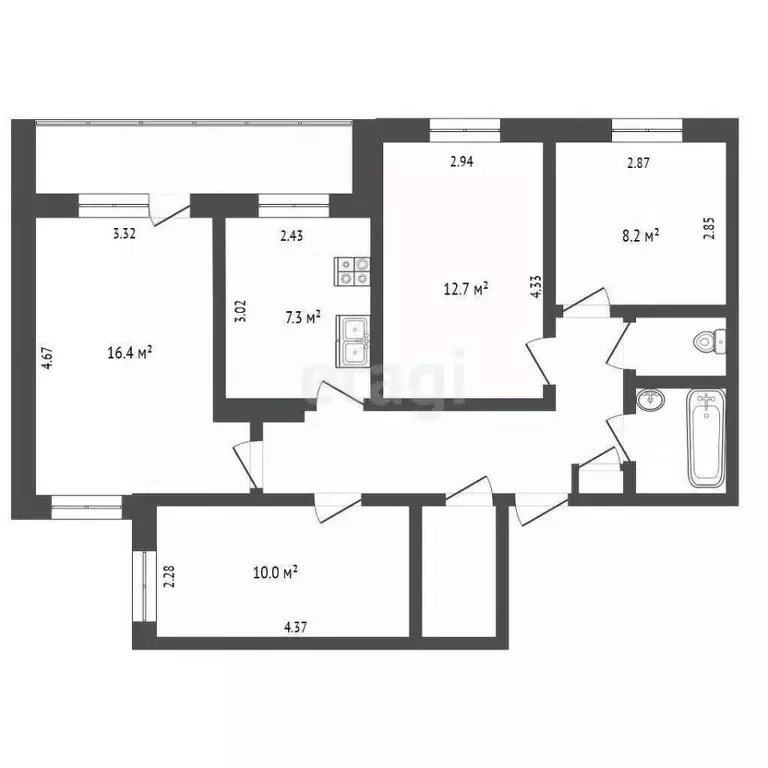 4-к кв. Московская область, Сергиево-Посадский городской округ, ... - Фото 2