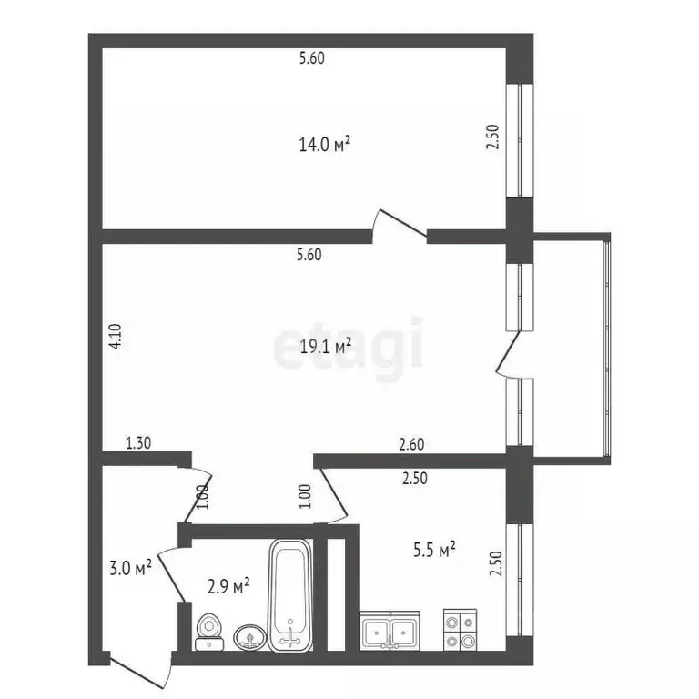 2-к кв. Орловская область, Орел ул. Антонова, 5 (44.5 м) - Фото 1