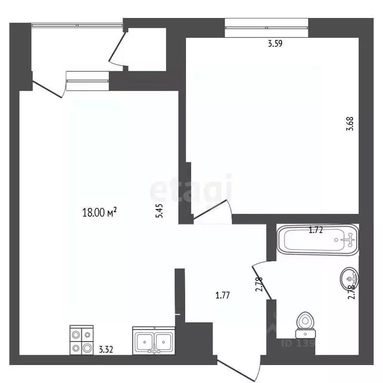 1-к кв. Тюменская область, Тюмень ул. Муравленко, 11 (40.0 м) - Фото 2