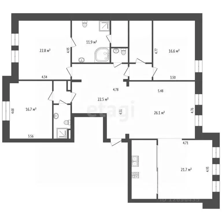 5-к кв. Москва Тверская ул., 28к2 (167.9 м) - Фото 2