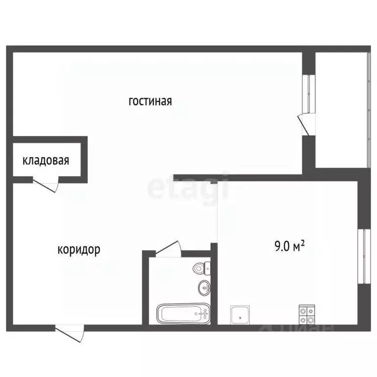 1-к кв. Забайкальский край, Чита ул. Усуглинская, 12 (36.8 м) - Фото 2