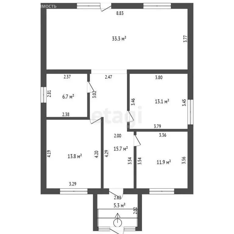 Дом в Новое Барятино, 9-й Гранатовый переулок (94 м) - Фото 2