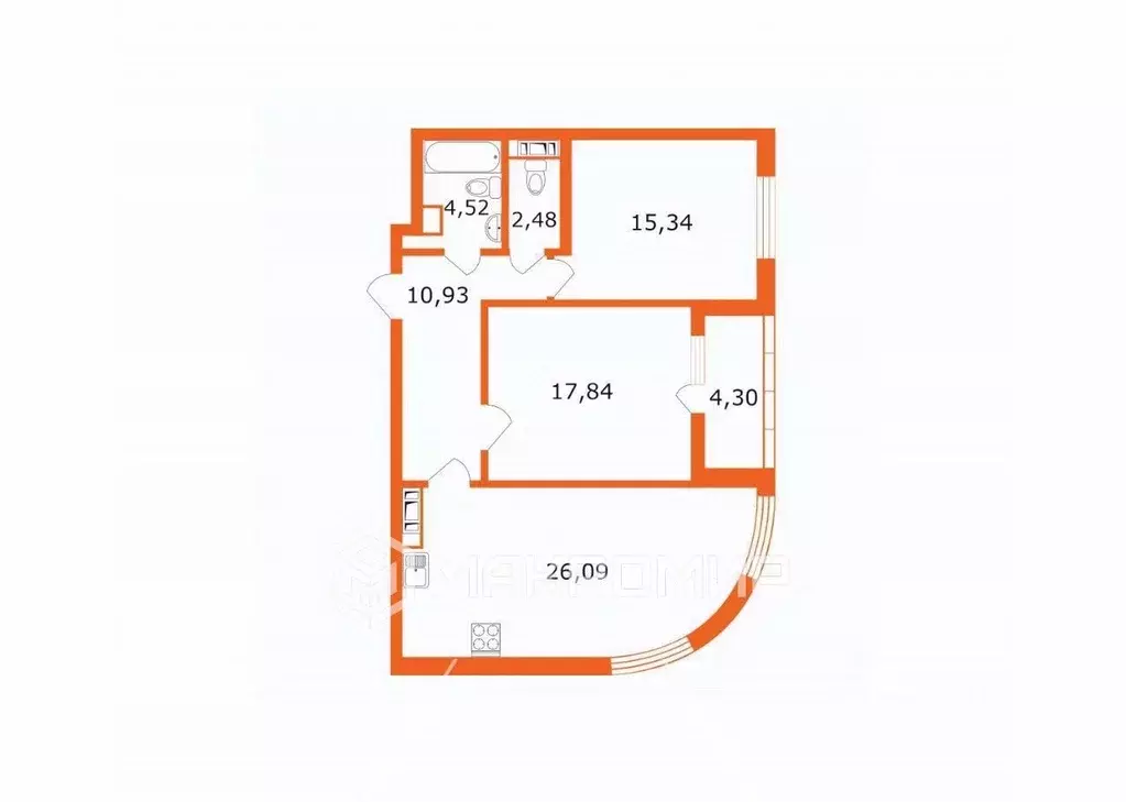 2-к кв. Санкт-Петербург ул. Жукова, 1 (77.7 м) - Фото 2