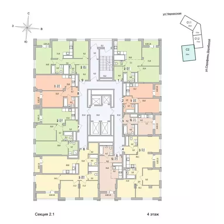 2-комнатная квартира: Екатеринбург, Черкасская улица, 5к3 (62.7 м) - Фото 1