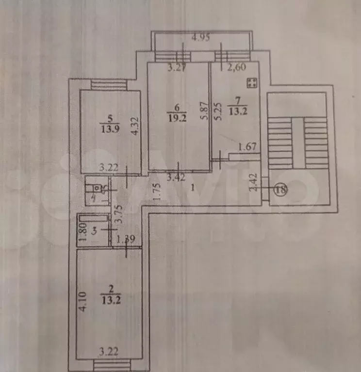 3-к. квартира, 82,1 м, 5/5 эт. - Фото 0