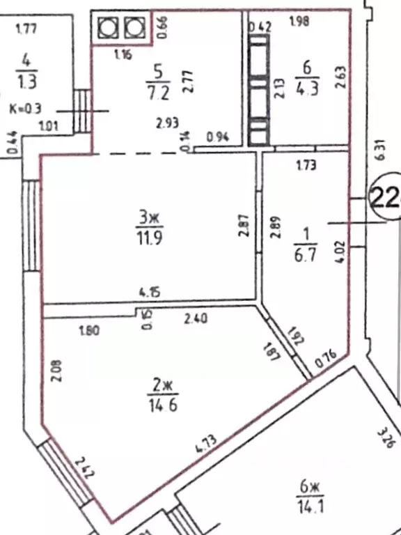 2-к кв. Калининградская область, Калининград бул. Любови Шевцовой, 51 ... - Фото 2