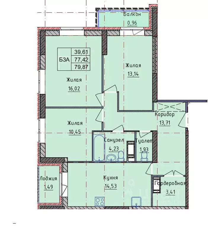 3-к кв. Ярославская область, Ярославль ул. Пашуковская, 9к2 (79.87 м) - Фото 1