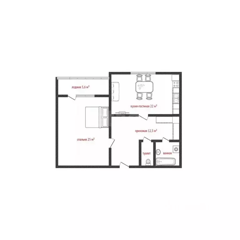 1-к кв. Смоленская область, Смоленск Краснинское ш., 5 (62.5 м) - Фото 1