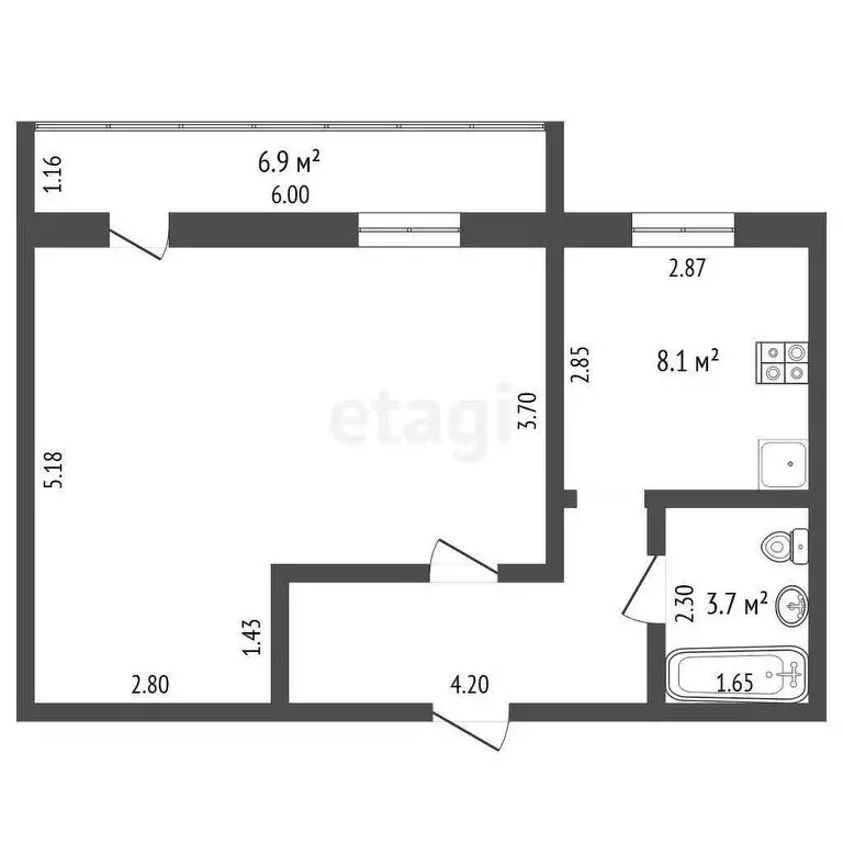 1-комнатная квартира: Комсомолец, Лесная улица, 15 (44.2 м) - Фото 0