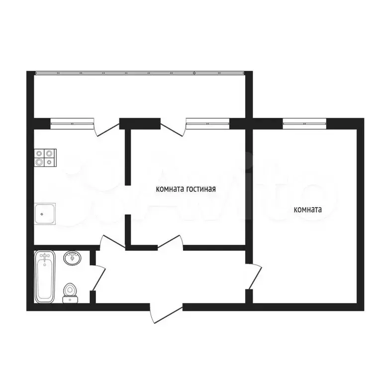 2-к. квартира, 54 м, 4/10 эт. - Фото 0