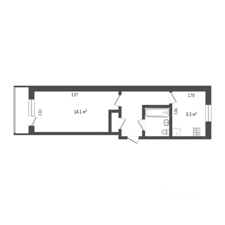 1-к кв. Калужская область, Калуга Забойная ул., 3 (29.7 м) - Фото 2