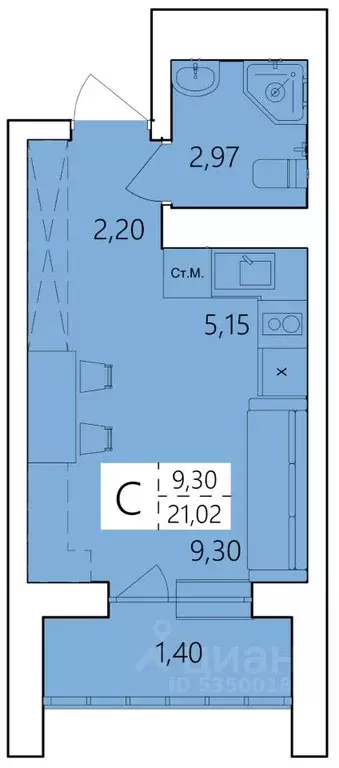 Студия Башкортостан, Уфа ул. Пожарского, 237 (21.02 м) - Фото 0