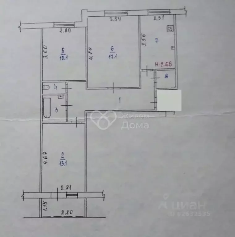 3-к кв. Волгоградская область, Волгоград ул. Генерала Штеменко, 41 ... - Фото 2