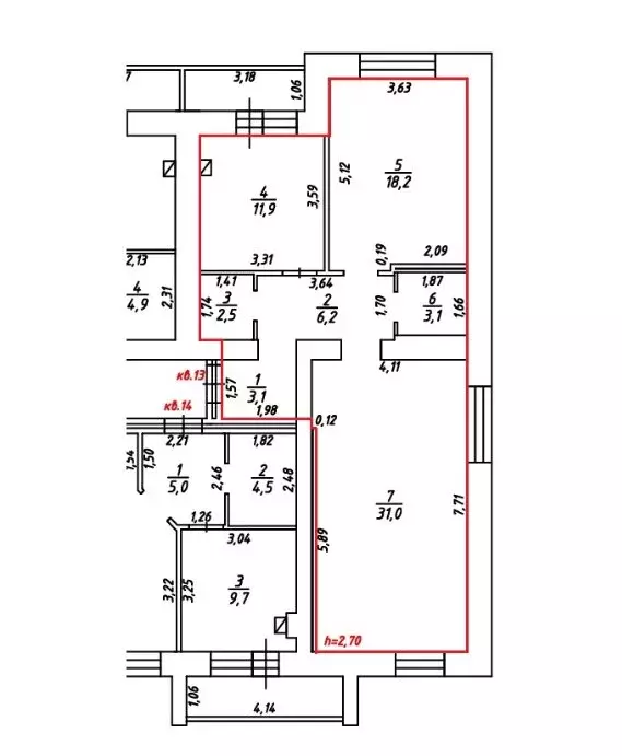 3-комнатная квартира: Кострома, 7-й Окружной проезд, 5 (76 м) - Фото 1