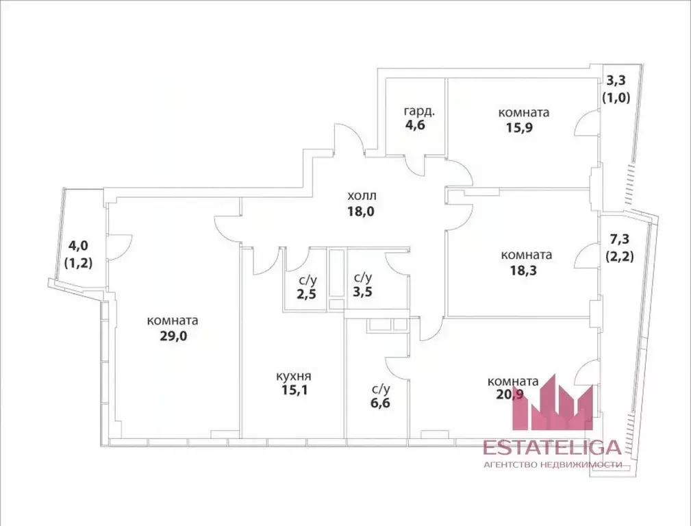 3-к кв. Москва ул. Янковского, 1к1 (140.0 м) - Фото 2
