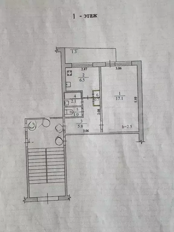 1-к. квартира, 34 м, 1/5 эт. - Фото 0