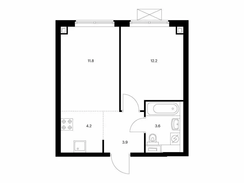 1-комнатная квартира: Владивосток, жилой комплекс Борисенко 48 (35.7 ... - Фото 1