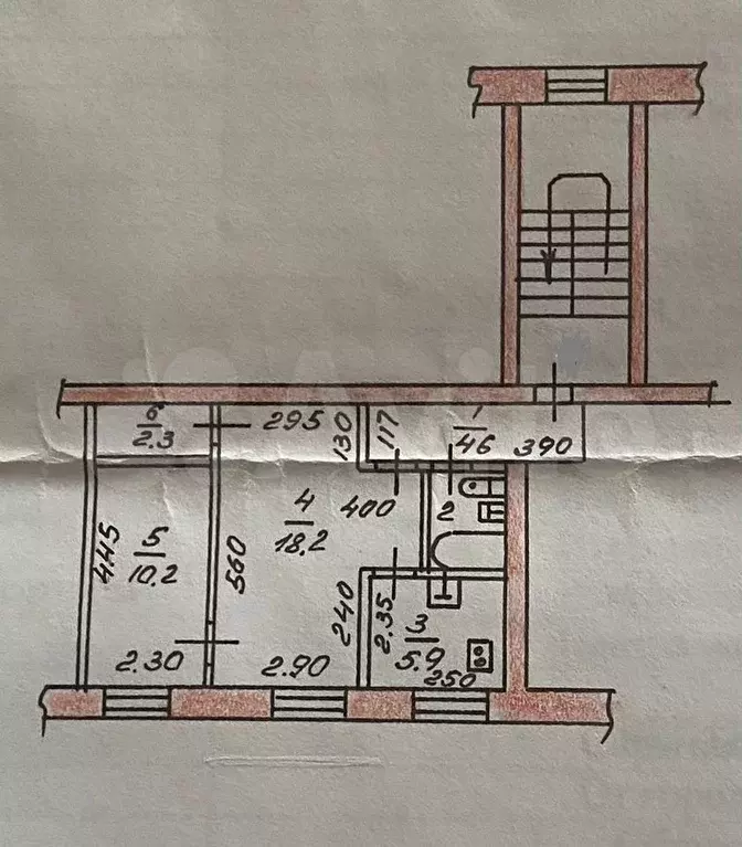 2-к. квартира, 44,1 м, 2/5 эт. - Фото 0