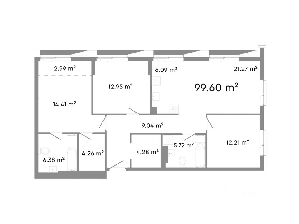 4-к кв. Челябинская область, Челябинск ул. Худякова, 18 (99.6 м) - Фото 0