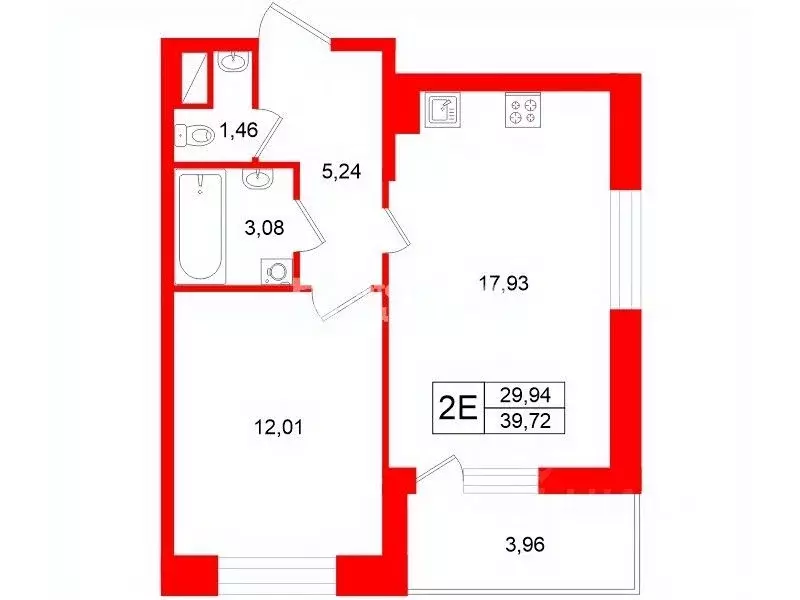 1-к кв. Санкт-Петербург Кубинская ул., 78 (39.72 м) - Фото 1