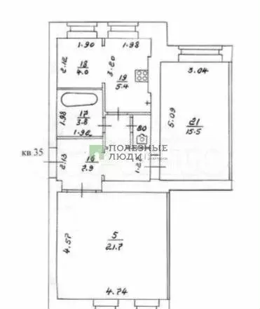 2-к. квартира, 60 м, 5/5 эт. - Фото 0